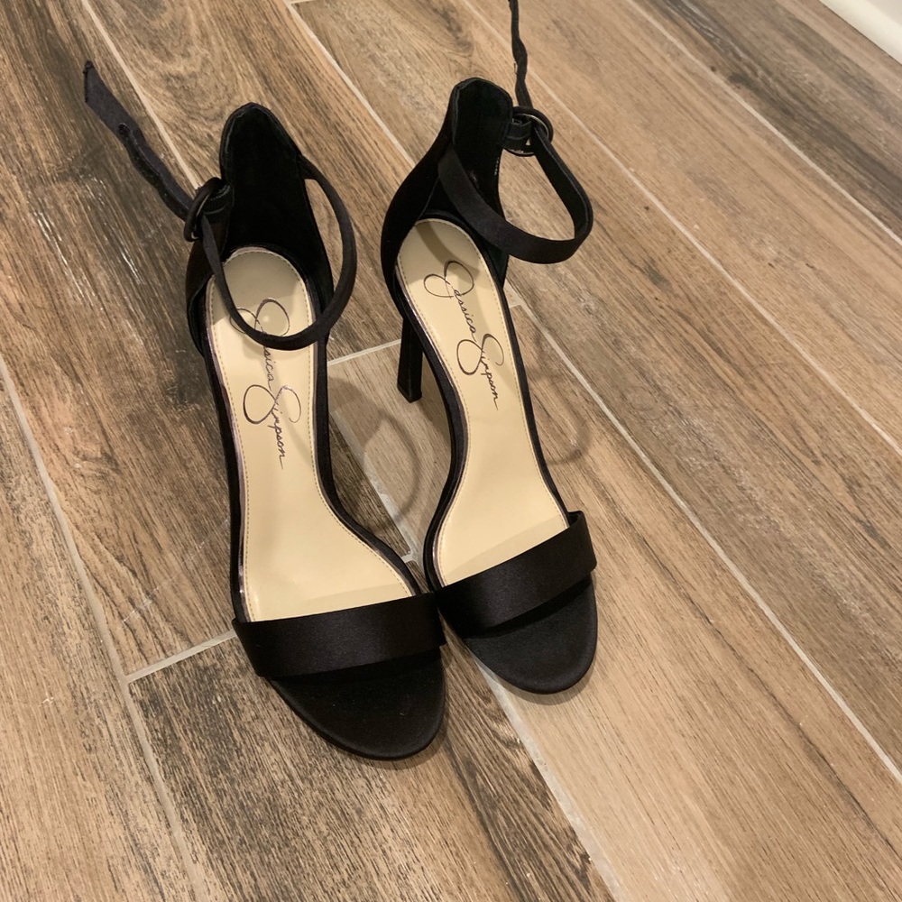 Jessica Simpson Black Ankle Strap Heels